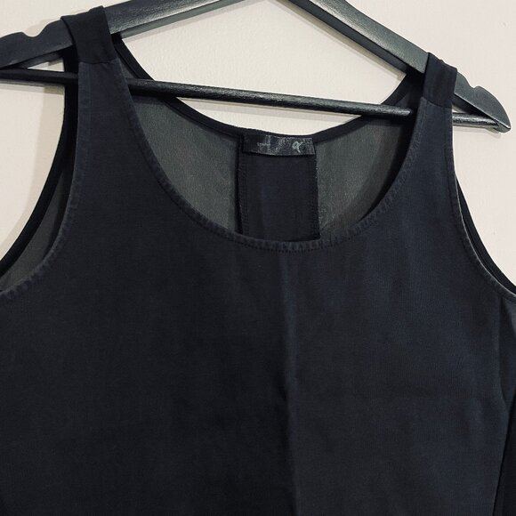 BIK BOK Scandi Brand Cropped Swing Mesh Panel Tank Top (Black, XS) - Picture 4 of 5